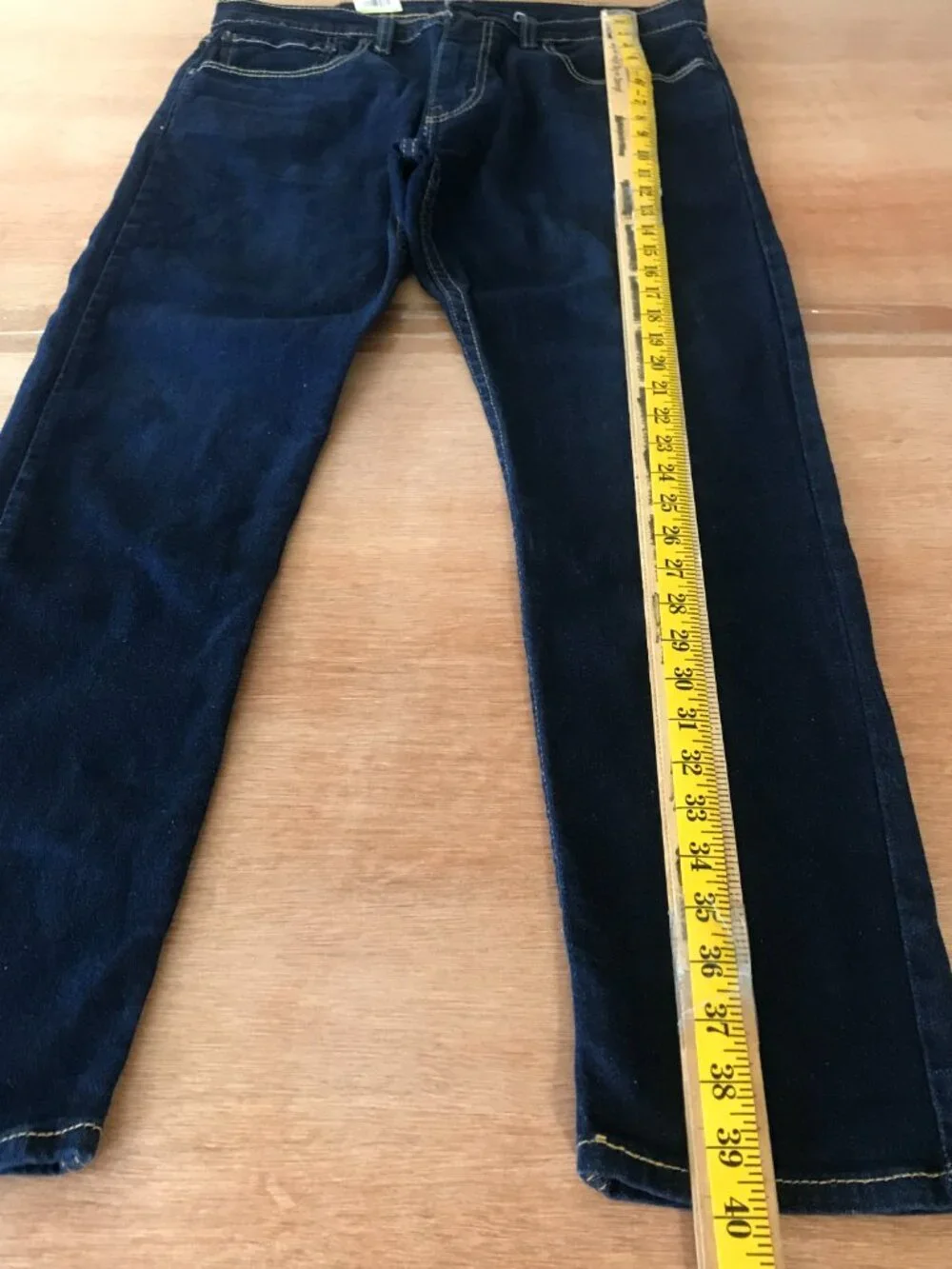 Levi's 512 Slim Fit Taper Jeans Men 36x28 Mid Rise Blue Dark Wash Stretch 19876